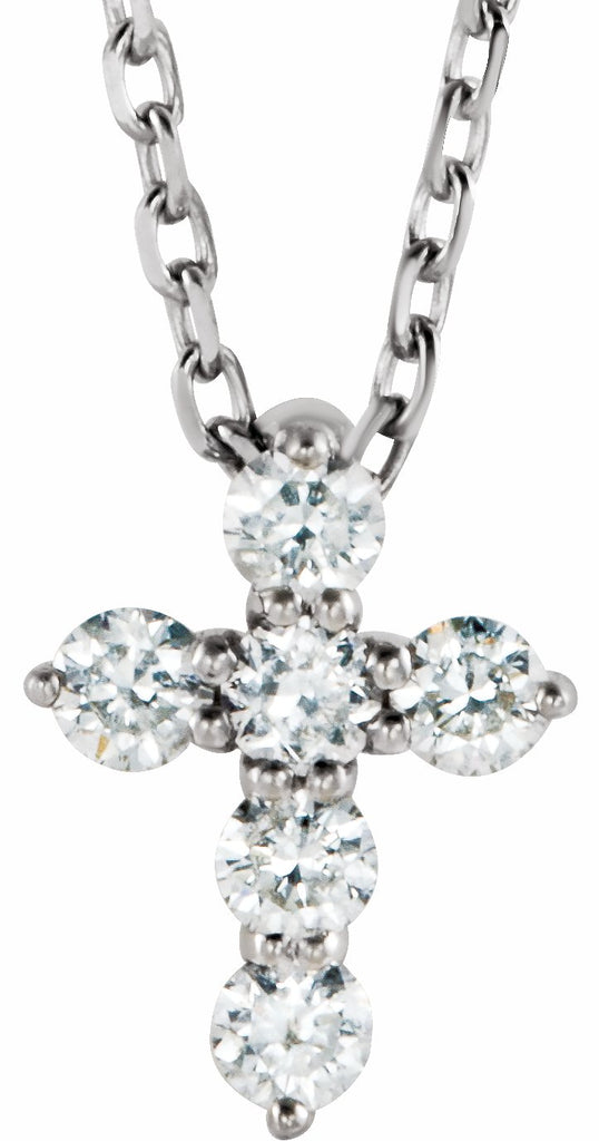 platinum 1/6 ctw diamond cross 16-18" necklace  