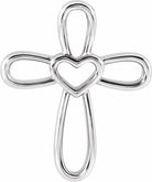 sterling silver cross with heart pendant 