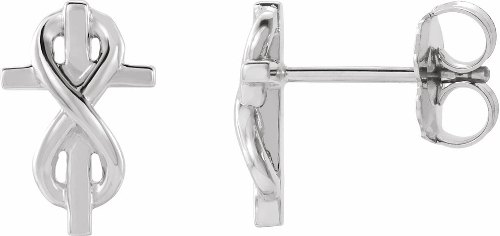 platinum infinity-inspired cross earrings  