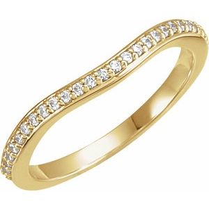 14k yellow 1/10 ctw diamond #1 band for 5.5 mm square engagement ring   