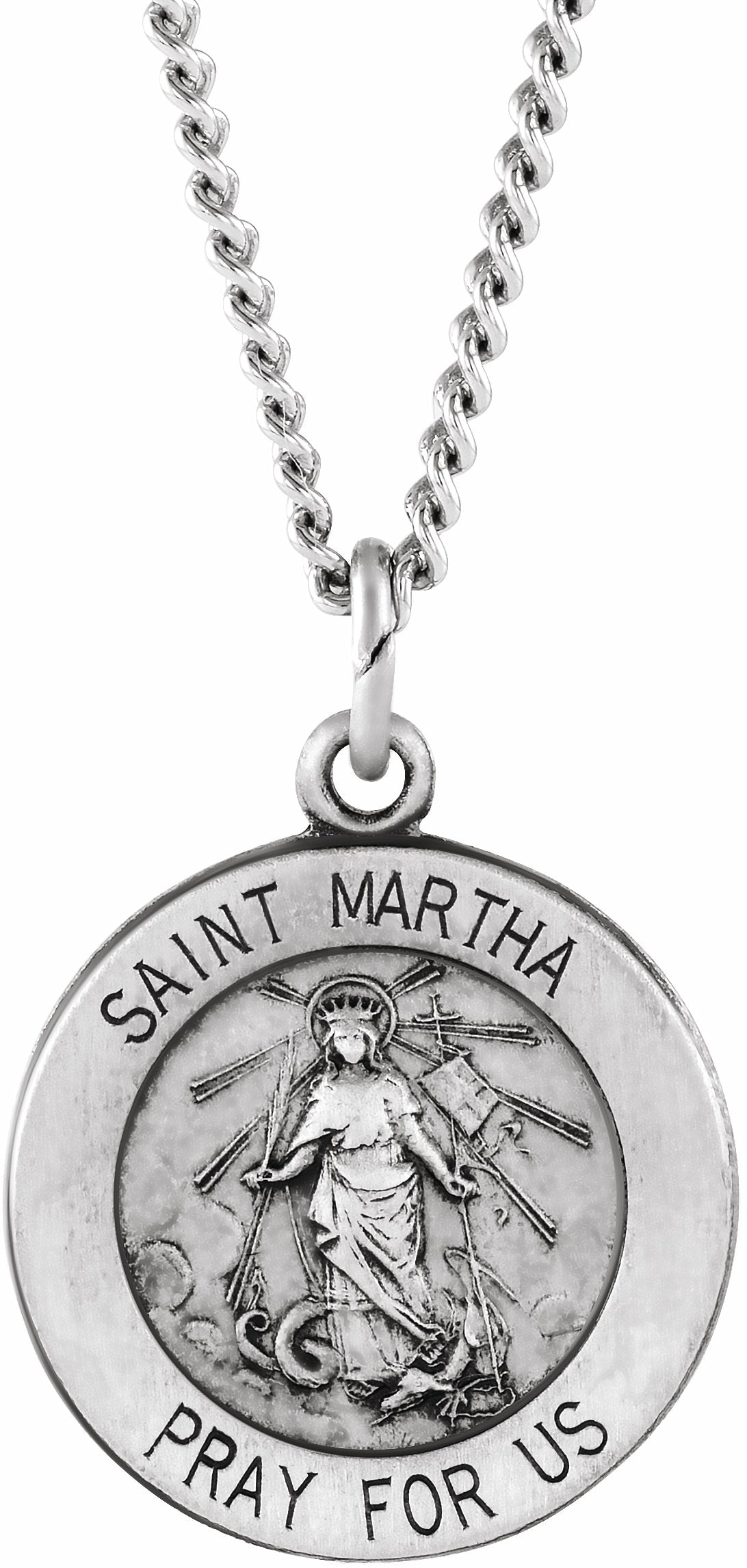 sterling silver 18 mm st. martha necklace  