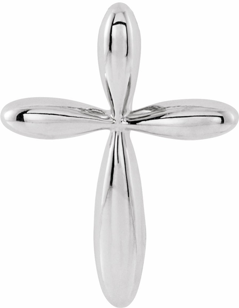 14k white 14.65x11.2 mm cross pendant