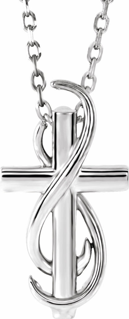 14k white cross 16-18" necklace  