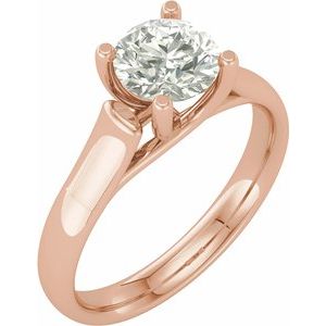 set 7.5 mm round forever  created moissanite solitaire engagement ring  