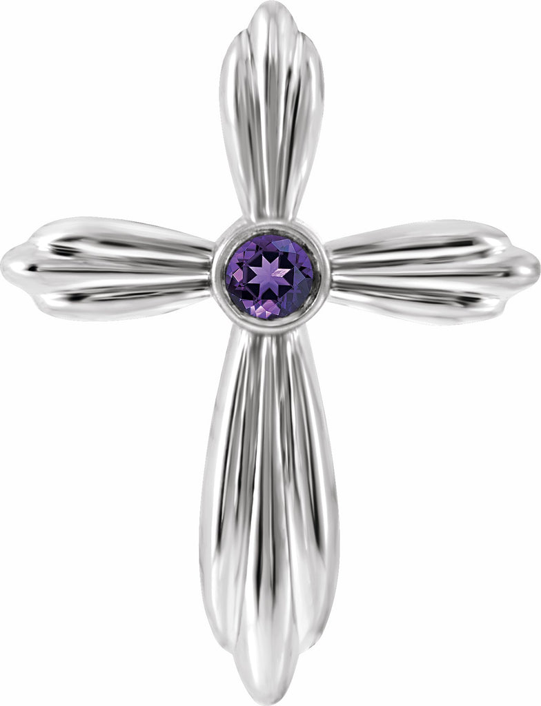 platinum amethyst cross pendant     