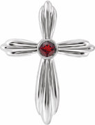 sterling silver mozambique garnet cross pendant   