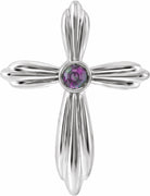 sterling silver chathamâ® created alexandrite cross pendant  