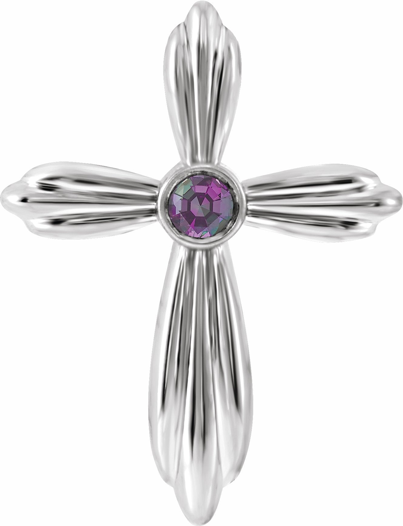 sterling silver alexandrite cross pendant    