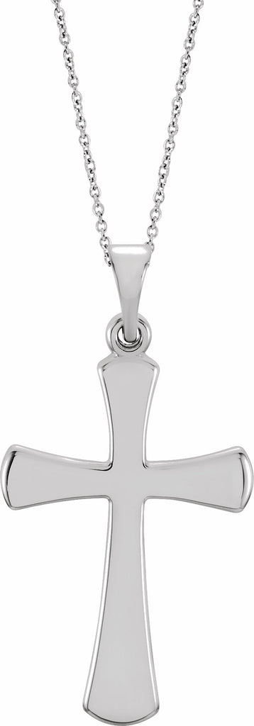 14k white 16.5x9.5 mm cross 18" necklace