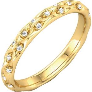 14k yellow 1/5 ctw diamond eternity band size 7