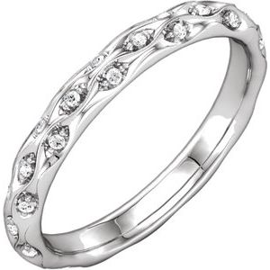 14k white 1/5 ctw diamond eternity band size 7.5