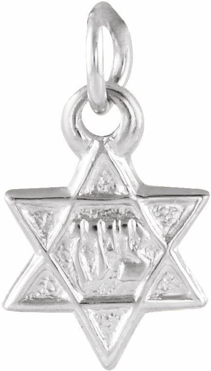 14k white 7.5x7 mm star of david pendant 