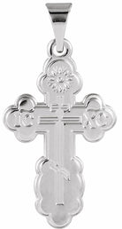 sterling silver 19x13 mm st. olga orthodox cross pendant 