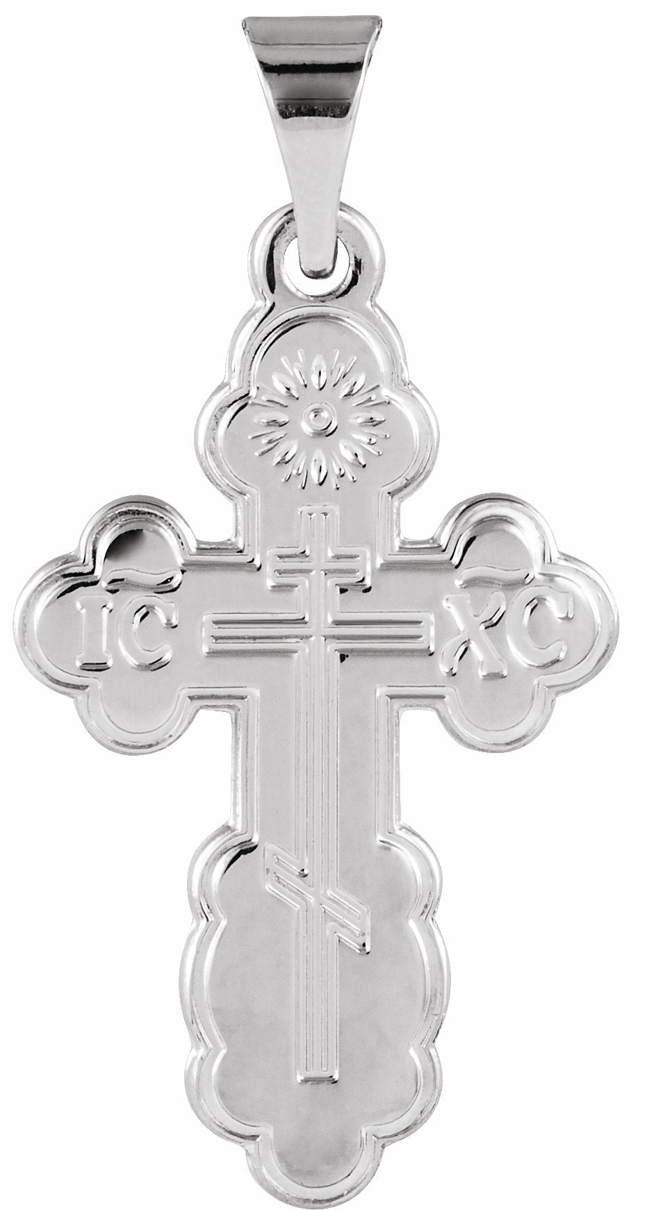 sterling silver 19x13 mm st. olga orthodox cross pendant 