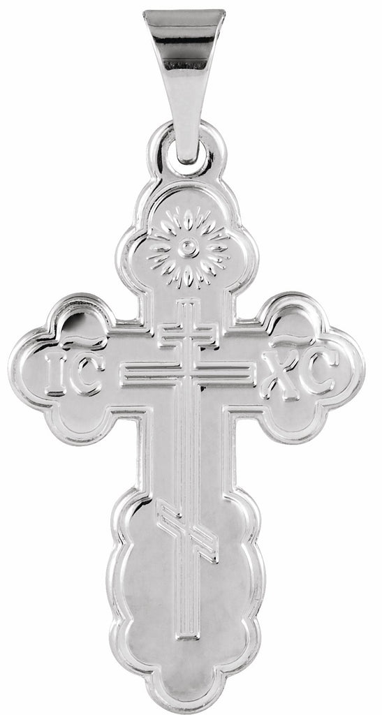 14k white 19x13 mm st. olga orthodox cross pendant