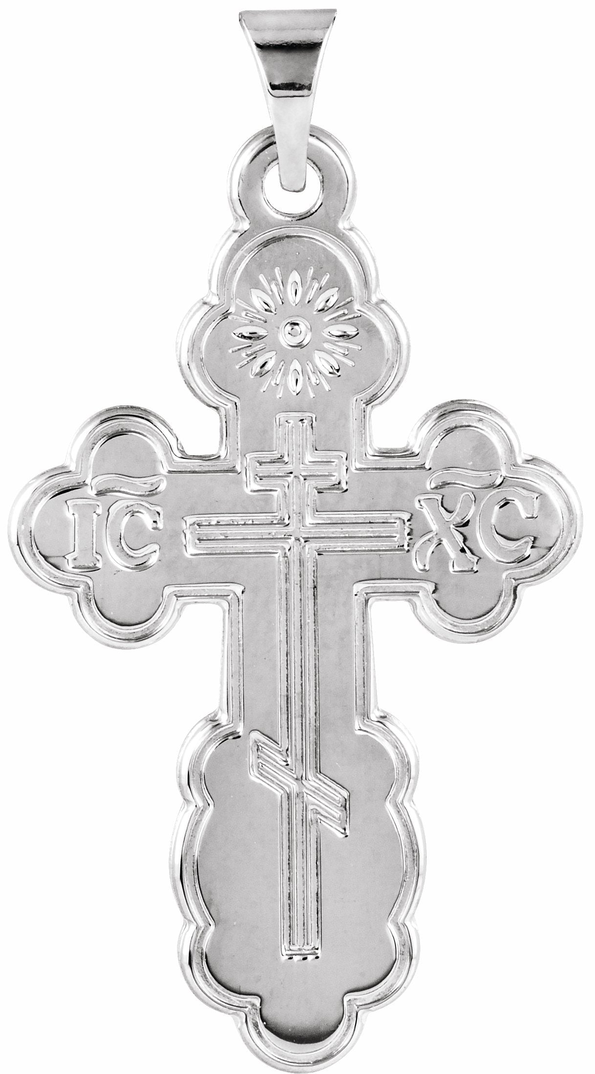 sterling silver 26x17 mm st. olga orthodox cross pendant