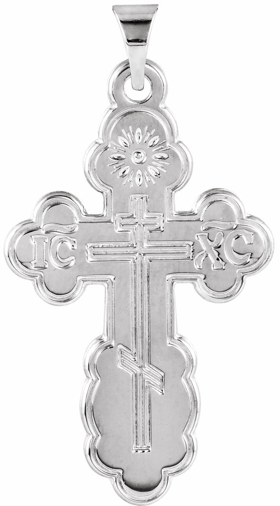 sterling silver 26x17 mm st. olga orthodox cross pendant