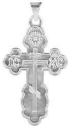 sterling silver 32x21 mm st. olga orthodox cross pendant