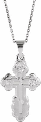 sterling silver 19x13 mm st. olga orthodox cross pendant 