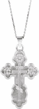 sterling silver 32x21 mm st. olga orthodox cross pendant 