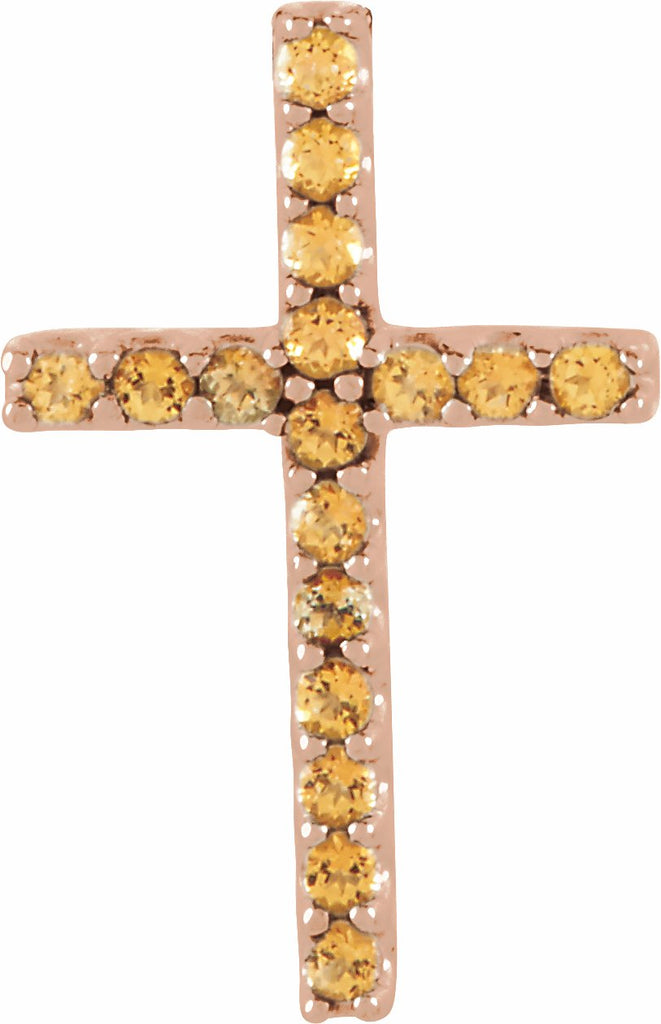 14k rose honey topaz petite cross pendant 