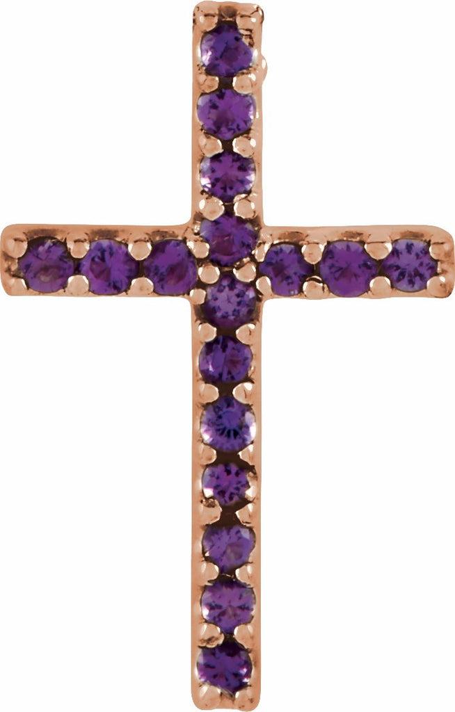 14k rose amethyst petite cross pendant 