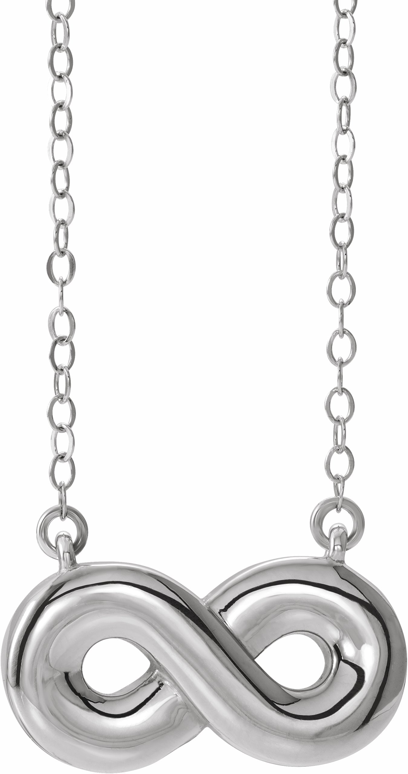 sterling silver infinity-inspired ash holder 18" necklace