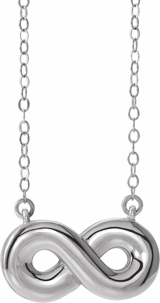 sterling silver infinity-inspired ash holder 18" necklace