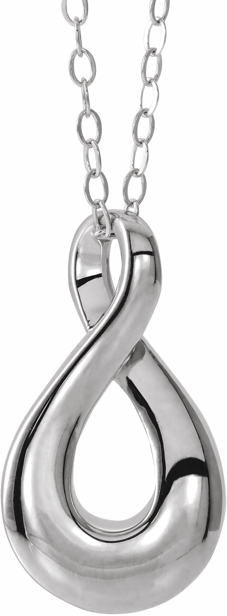 sterling silver infinity-inspired ash holder 18" necklace