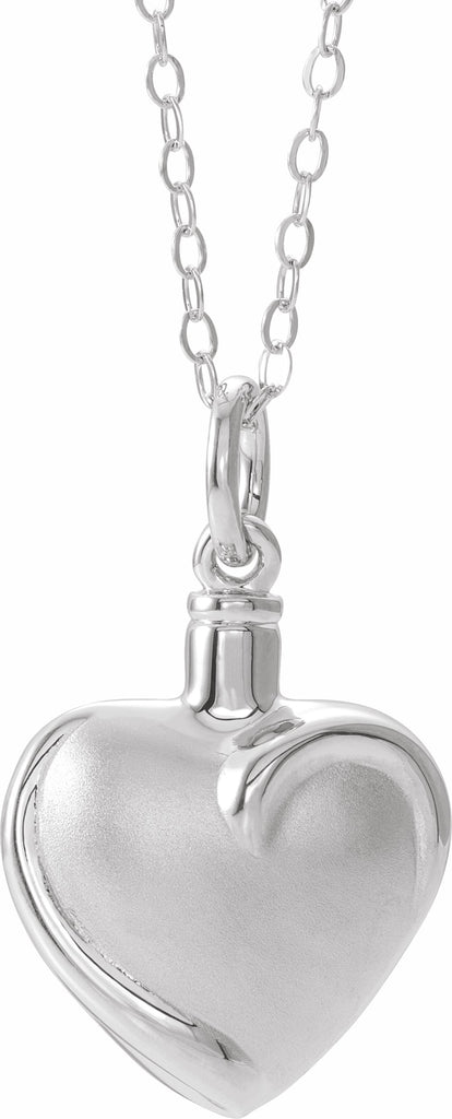 sterling silver heart ash holder 18" necklace