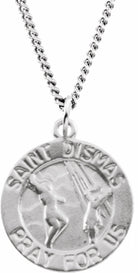 sterling silver 15 mm round st. dismas 18" necklace