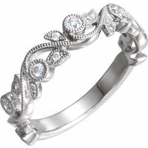 14k white 1/8 ctw diamond anniversary band 