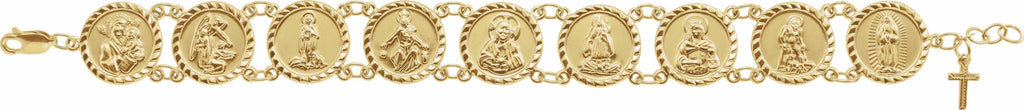 14k yellow traditional saints braceletâ„¢