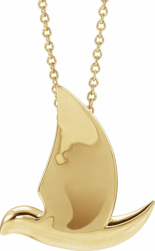 14k yellow holy spirit dove 16-18" necklace  