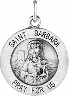 sterling silver 15 mm st. barbara medal