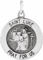 sterling silver 15 mm st. luke medal  