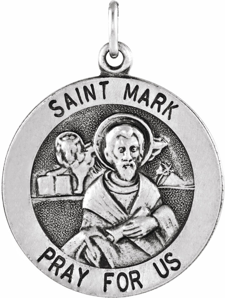 sterling silver 18 mm round st. mark medal