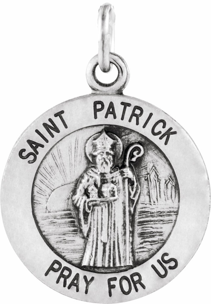 sterling silver 15 mm st. patrick medal  