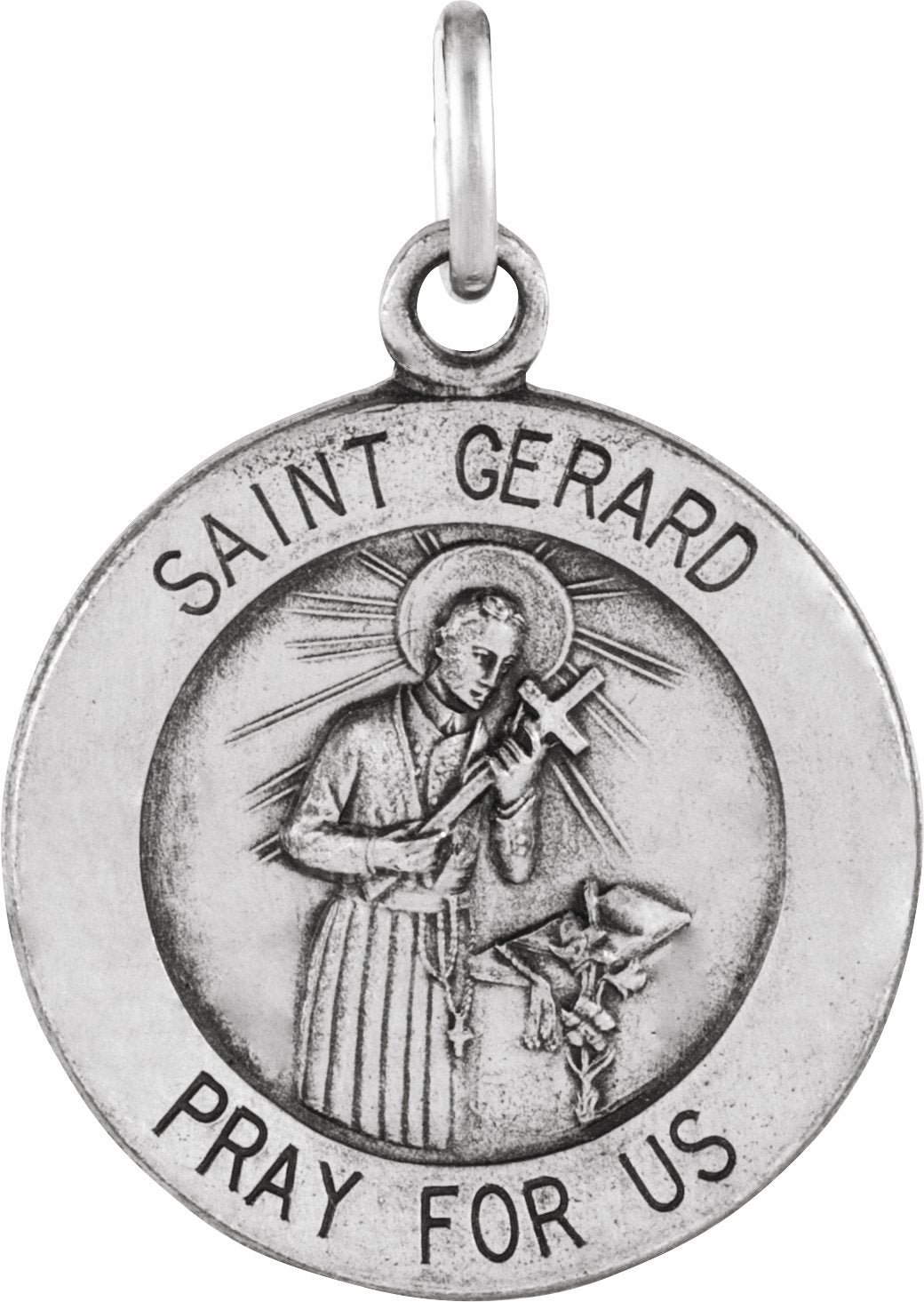 sterling silver 15 mm st. gerard medal  