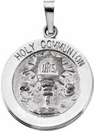 sterling silver 18 mm round holy communion medal