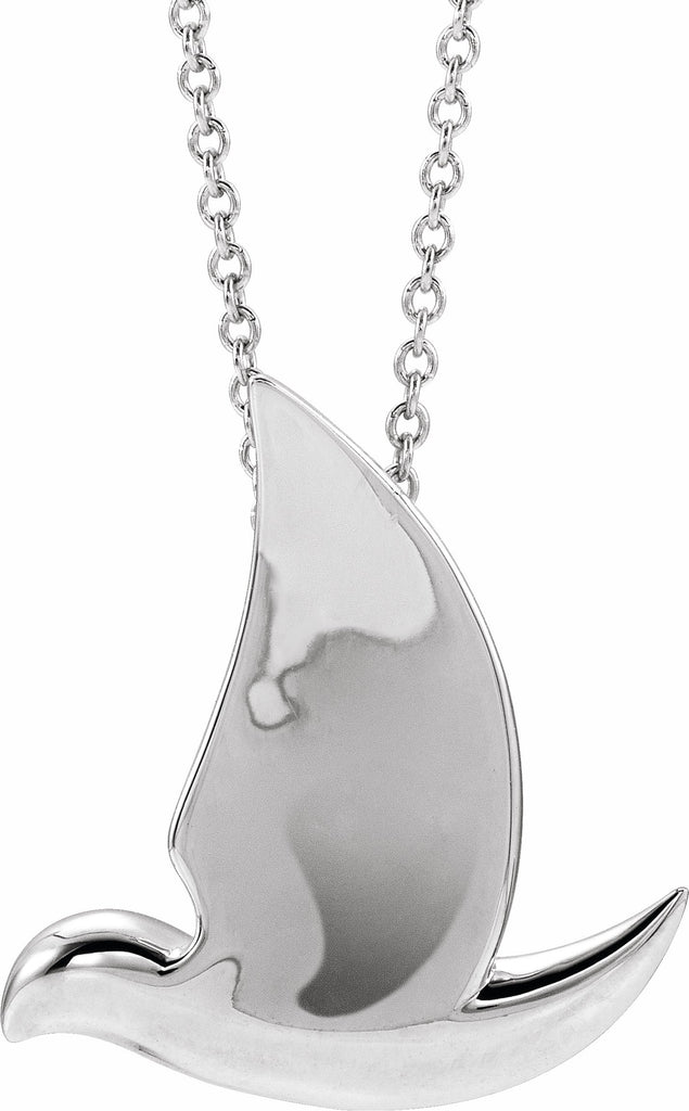 platinum holy spirit dove 16-18" necklace  