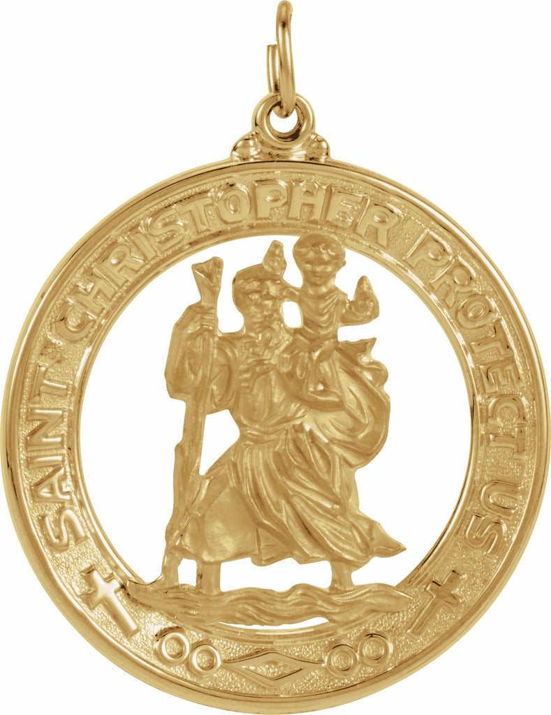 14k yellow 29 mm st. christopher medal
