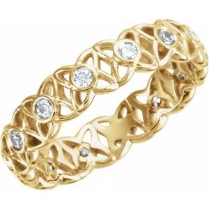 14k yellow 1/3 ctw  diamond eternity band size 8