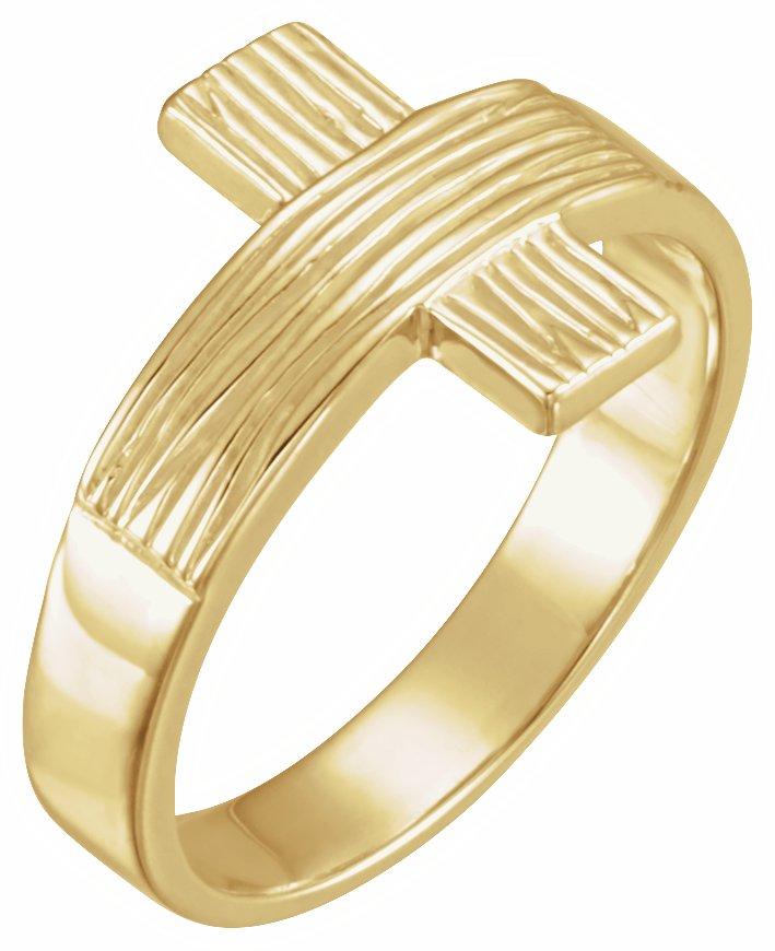 10k yellow the rugged crossâ® chastity ring size 10