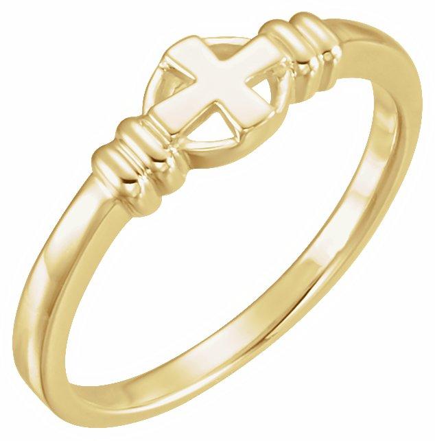 14k yellow cross chastity ring size 4