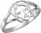 sterling silver face of jesus ring size 4