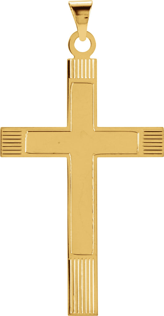 14k yellow 39x25 mm cross pendant