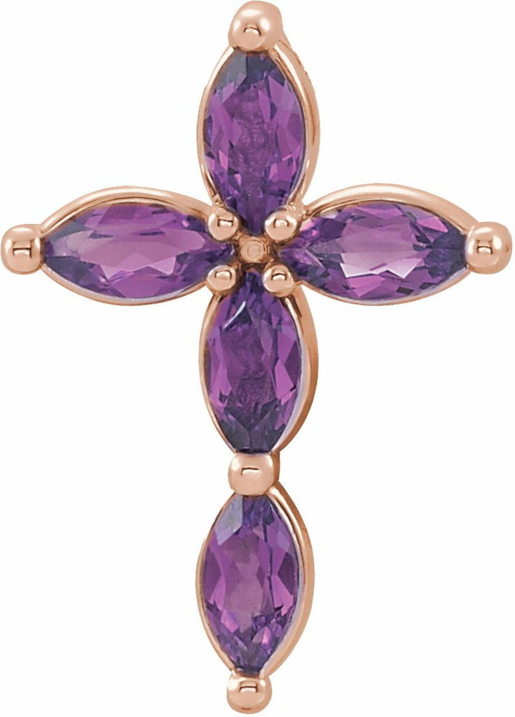 14k rose chathamâ® created alexandrite cross pendant