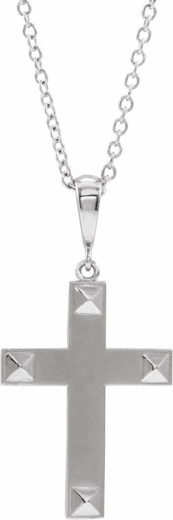 platinum cross 18" necklace