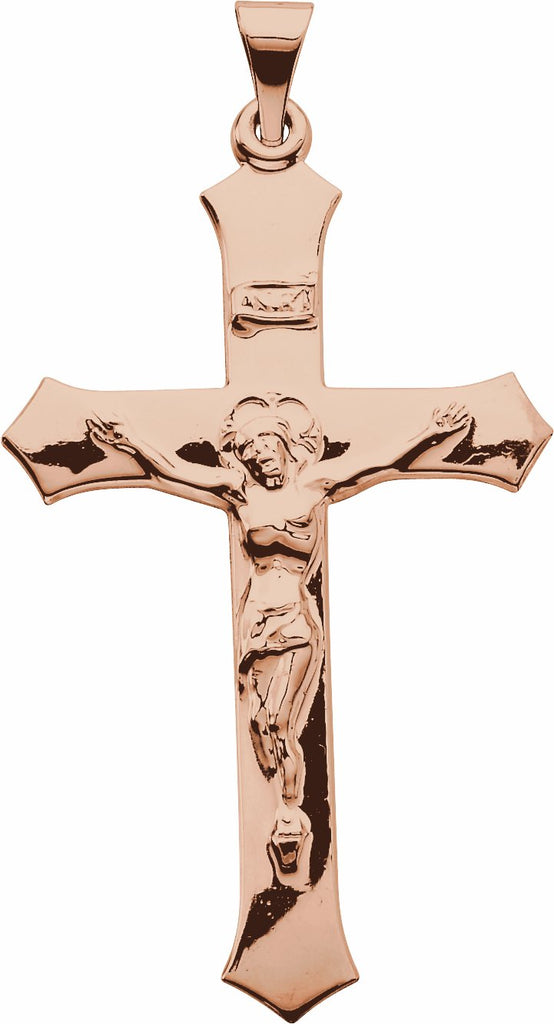 14k rose 47.3x25.5 mm crucifix pendant 